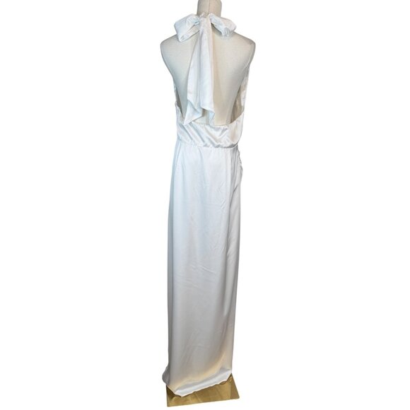NWOT Show Me Your Mumu White XL Adele Halter Maxi Dress Satiny Polyester - Picture 9 of 16